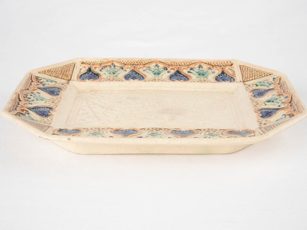 Timeless delicate-detail majolica serving ware