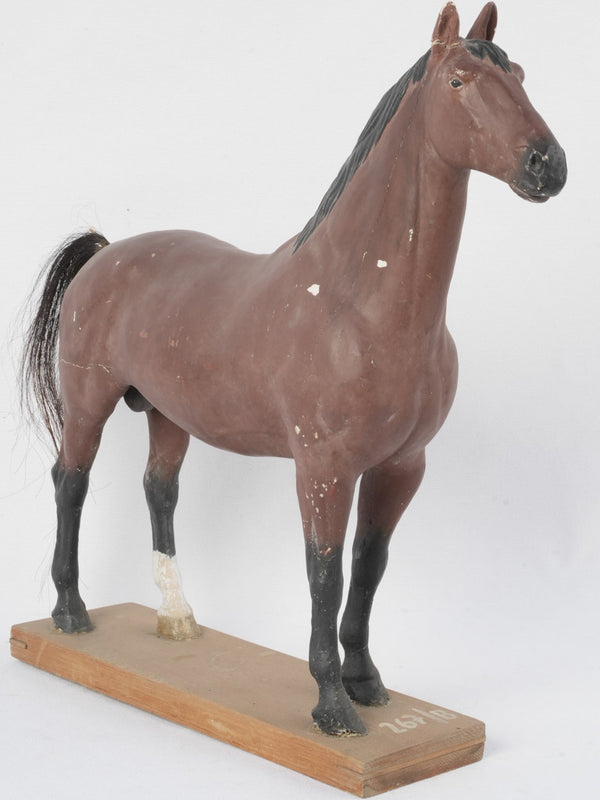 Vintage brown plaster horse figure