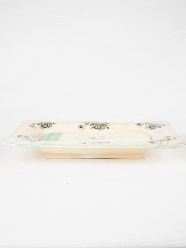 Vintage seaside daisy-decorated serving tray