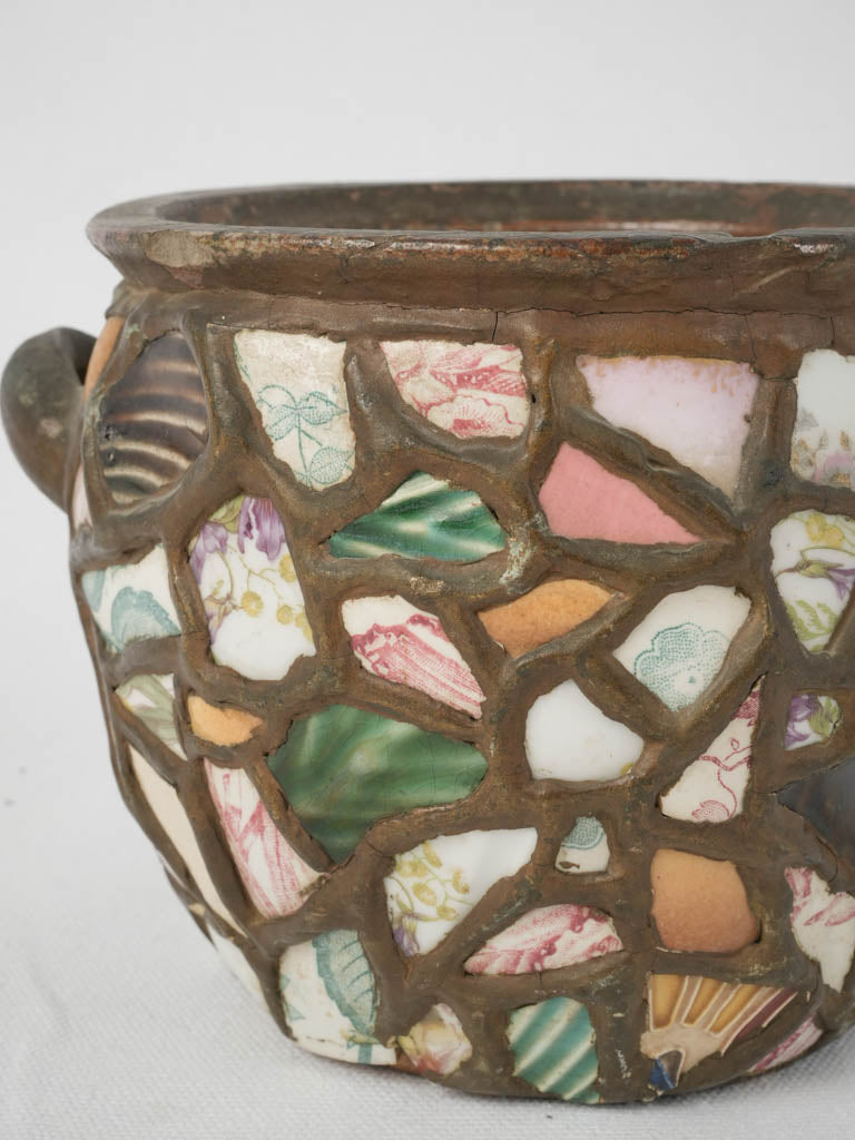 Charming mosaic ceramic planter pot