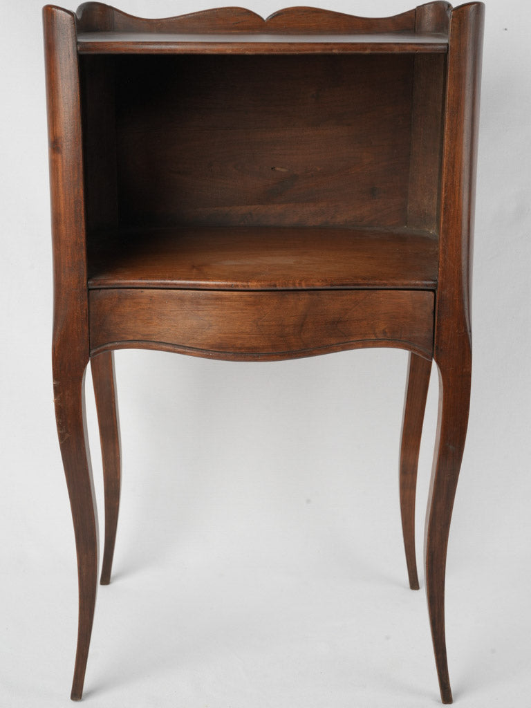 Exquisite Crescent Moon Walnut Nightstand