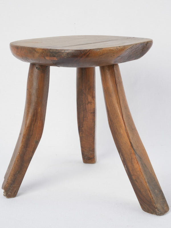 Rustic cow milking stool, aged, farmhouse 