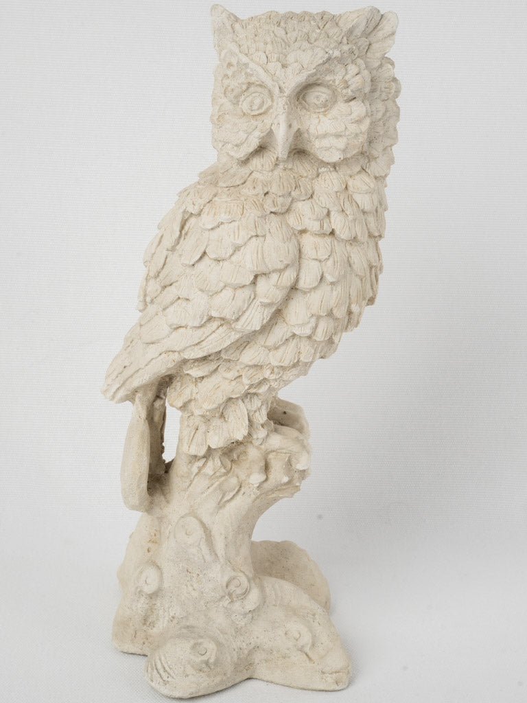 Vintage stone owl sculpture