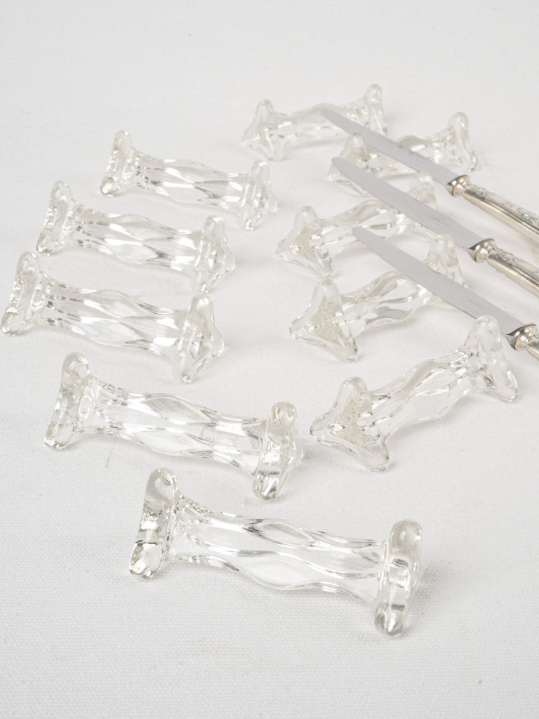 Elegant French glass knife rests  