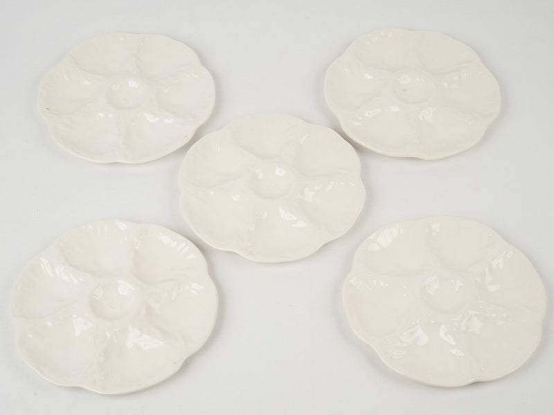 White, vintage, Gien oyster plates