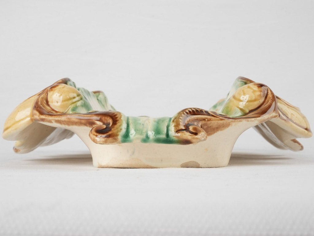 Historical Majolica platter, green accents