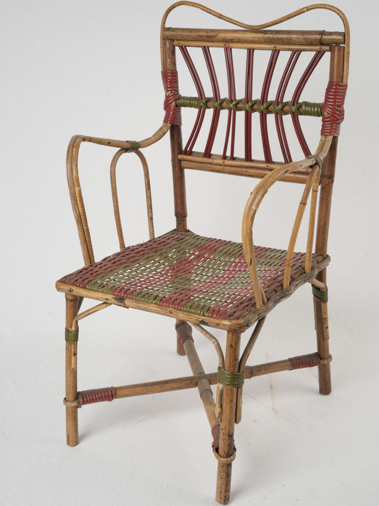 Antique woven rattan chair