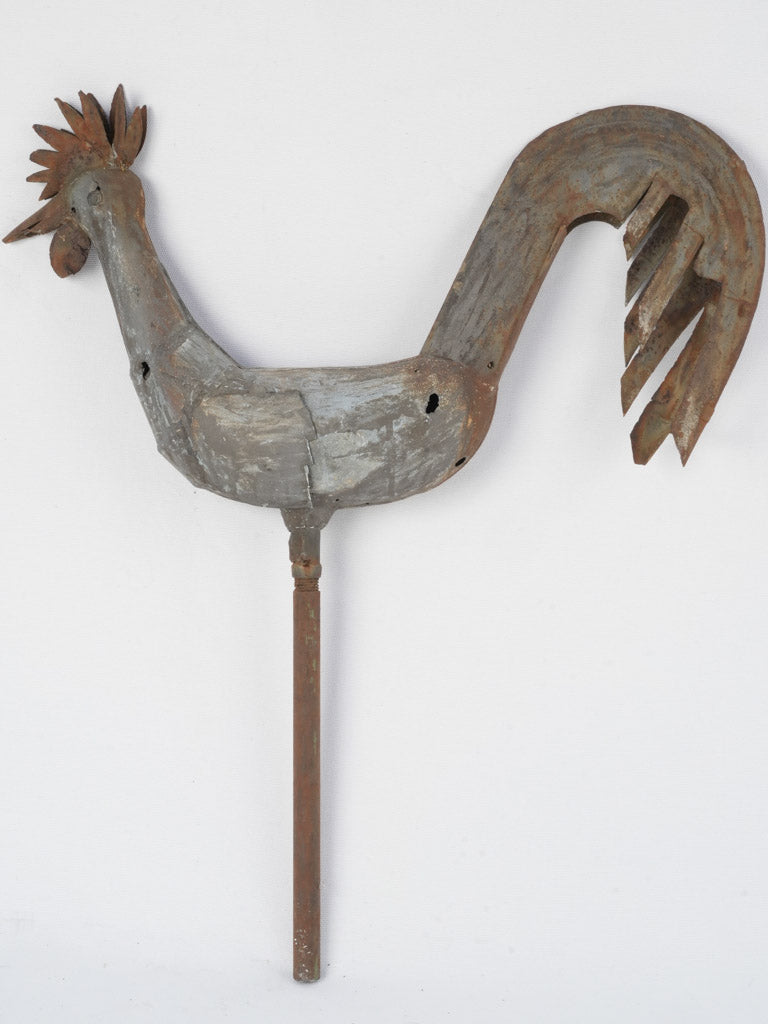 Patinated, century-old weathervane rooster