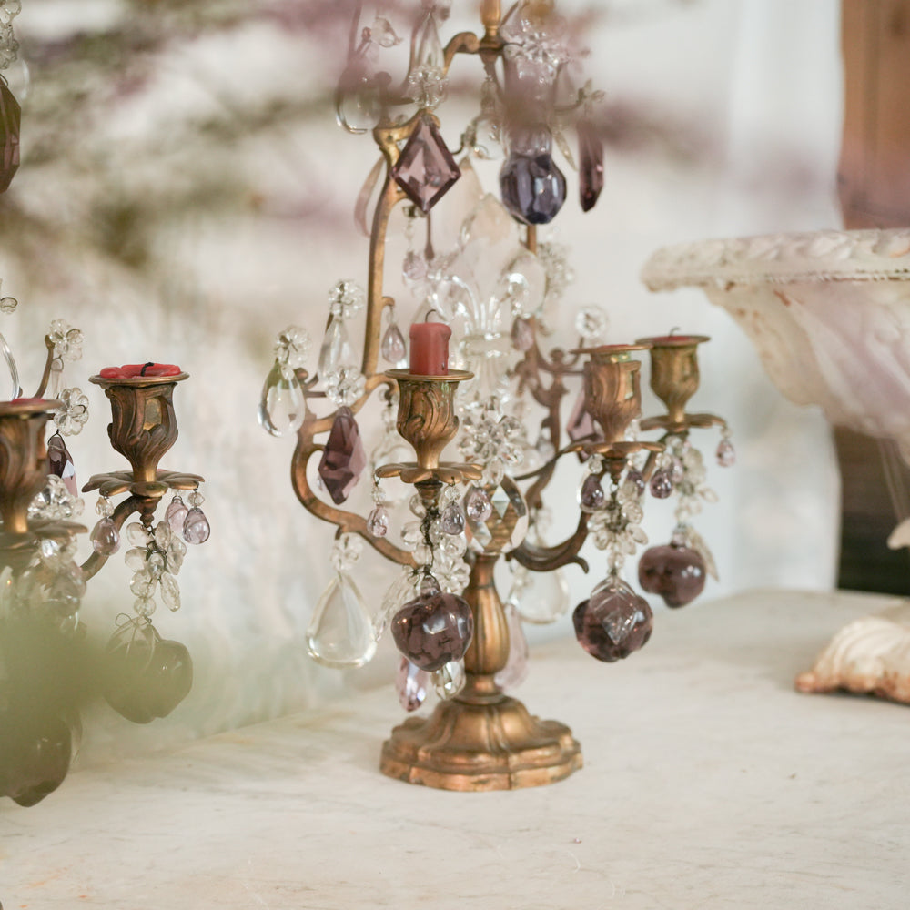 Poetic Italian amethyst candelabras