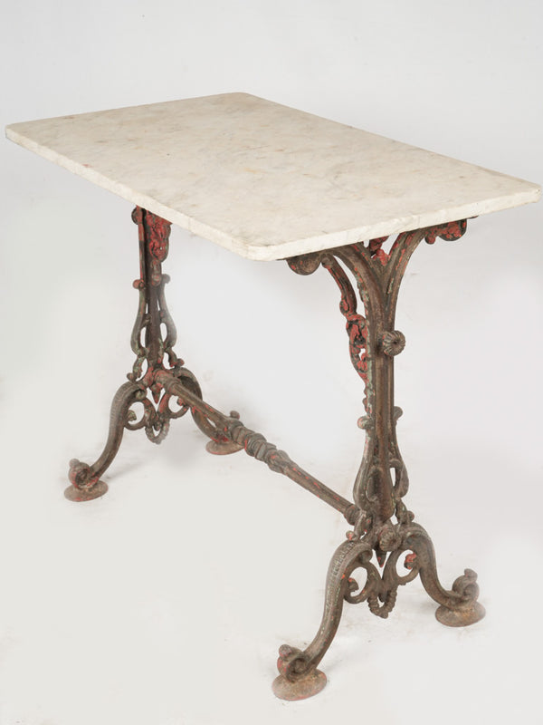 Vintage French marble-top bistro table