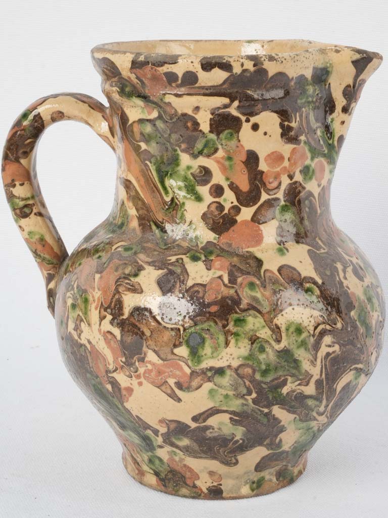 Antique Brown and Green Glazed Pitcher