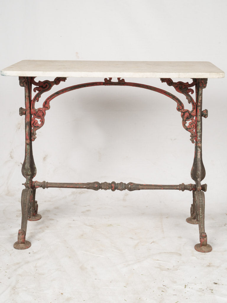 Aged rustic Parisian bistro table