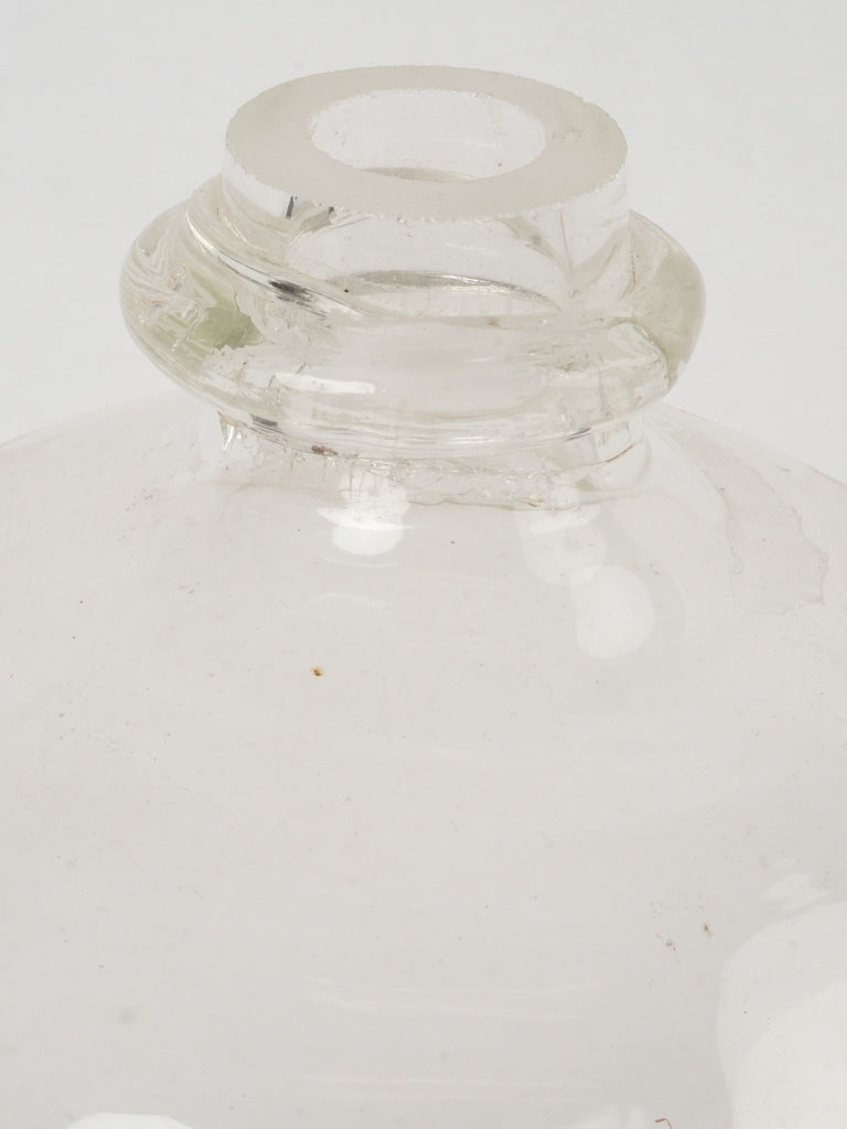 19th-century clear glass candle holder