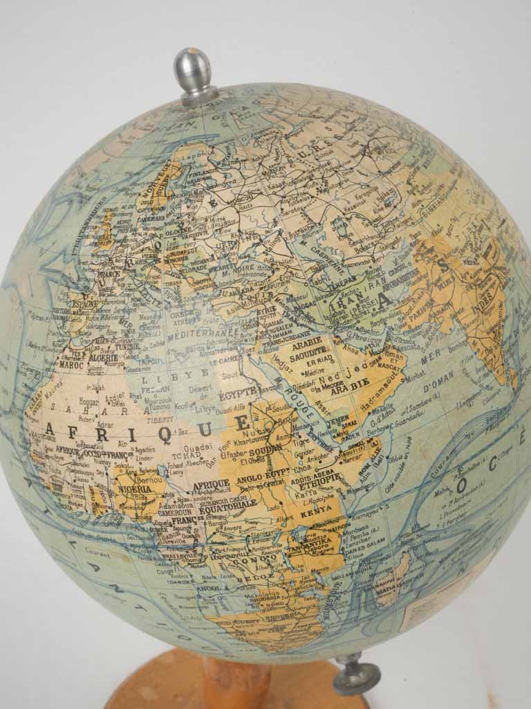 Patina-aged vintage map globe  