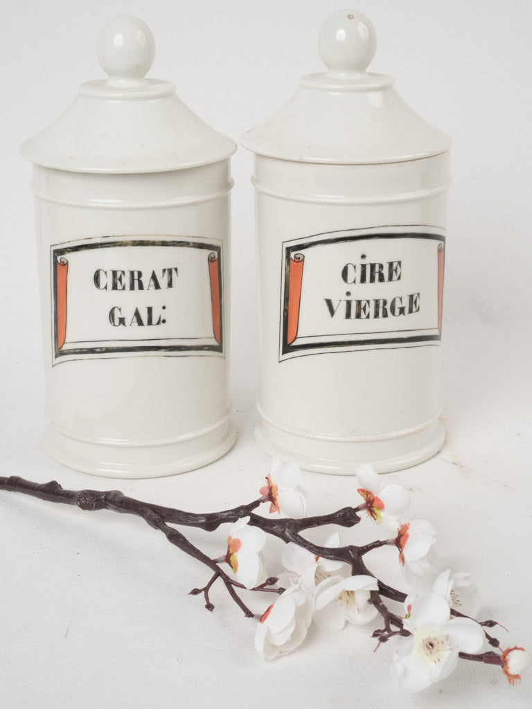 Antique detailed porcelain storage containers