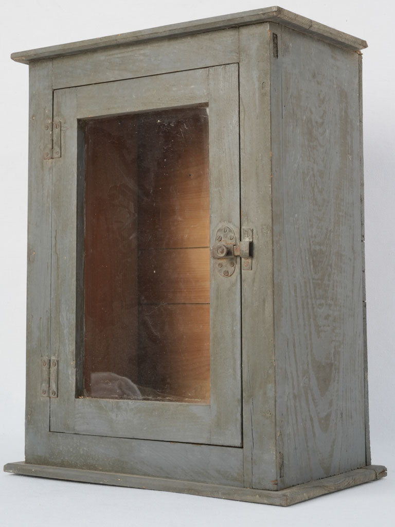 Vintage charcoal-gray wooden display cabinet