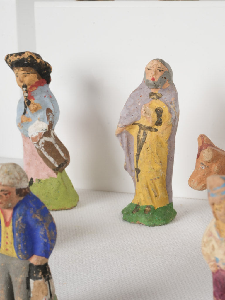 Detailed traditional French nativity figures