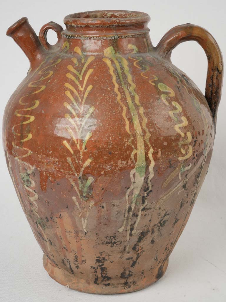 Ochre and white motif jug  