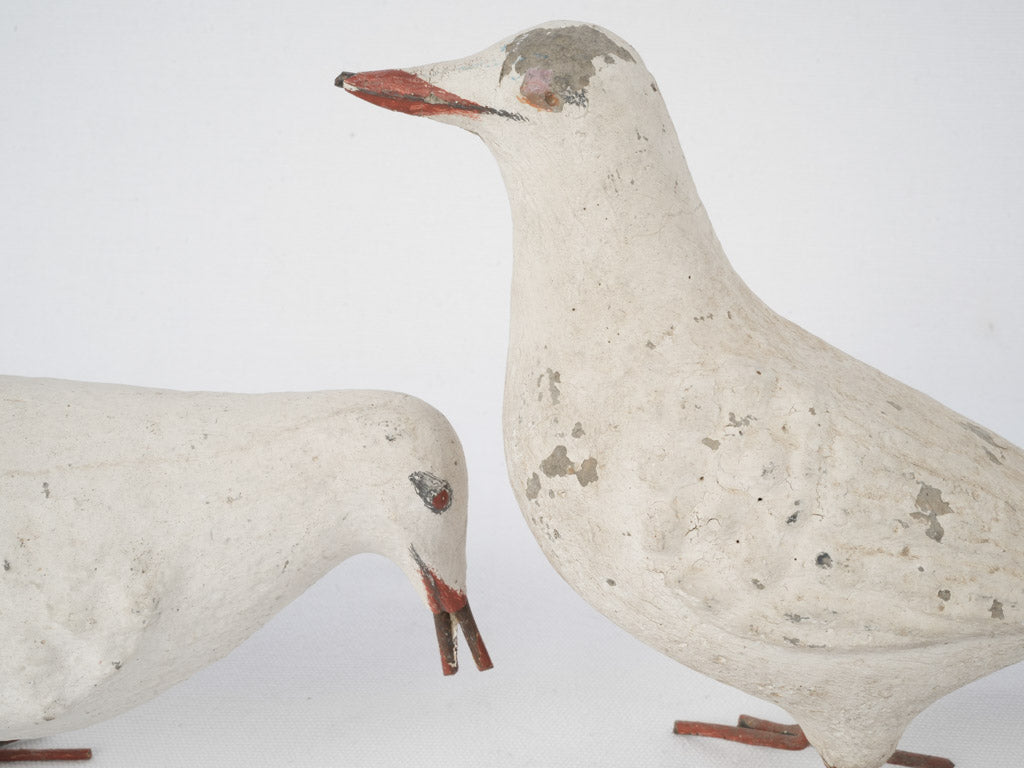 Classic, aged concrete dove ornaments