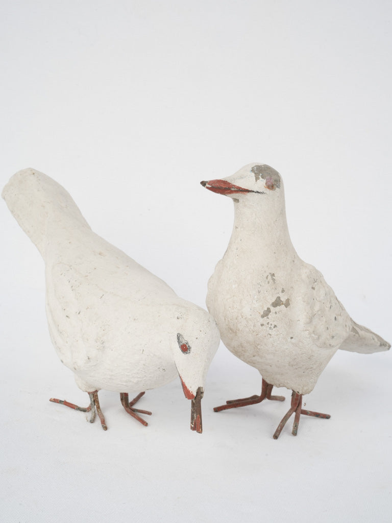 Mid-century, elegant white dove statues