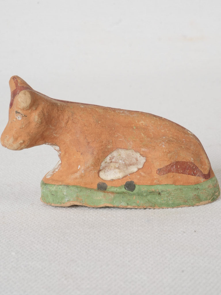 19th-century handcrafted cow Santon