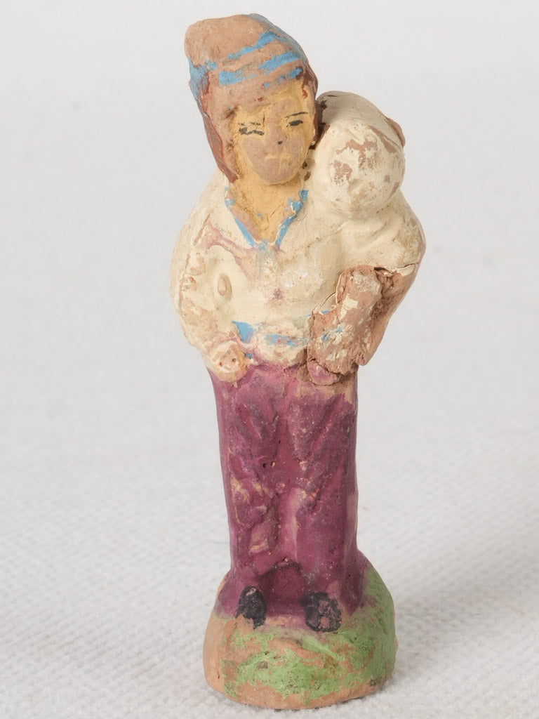 Antique French terracotta figure