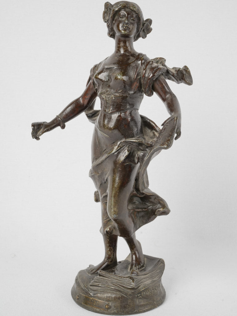 Antique spelter Art Nouveau statuette