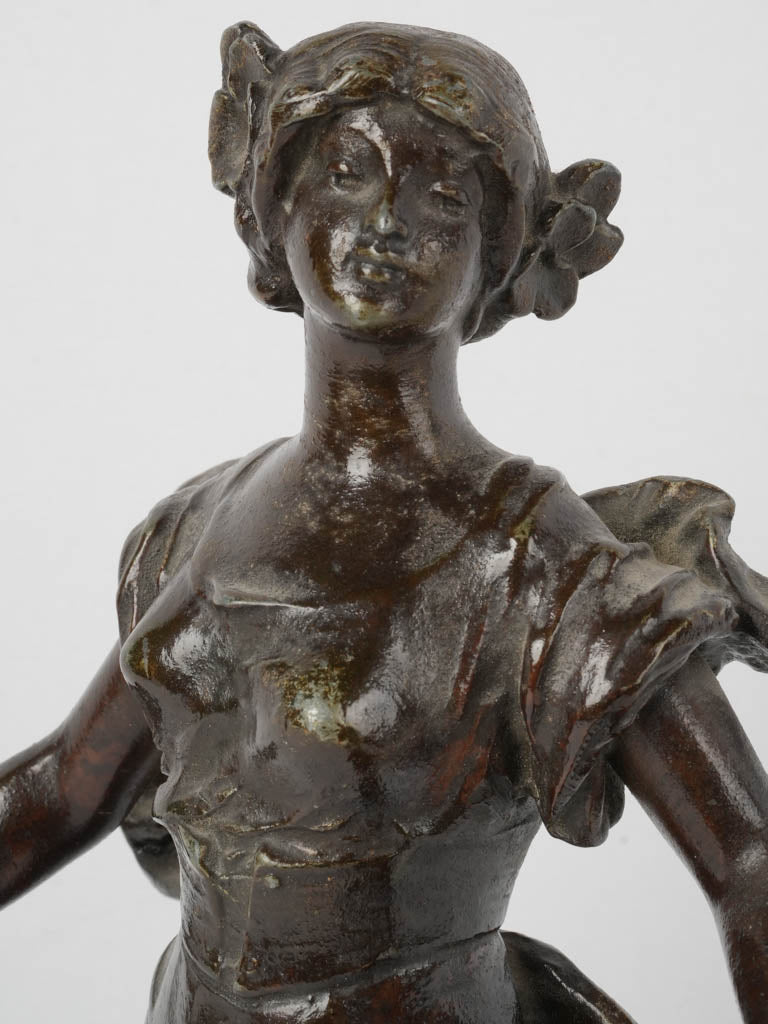 Time-honored spelter Art Nouveau figurine