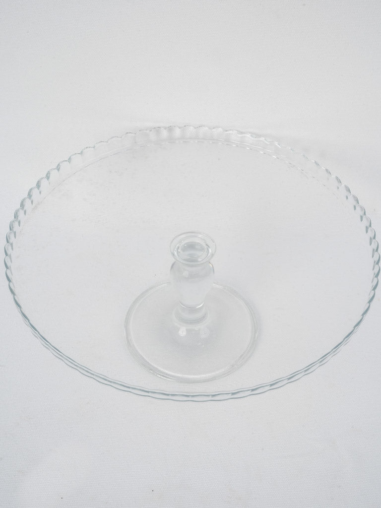 Scalloped edge cake platter vintage