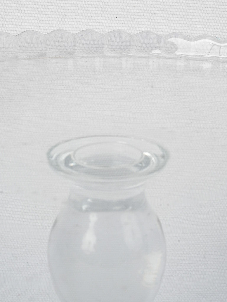 Decorative footed glass cake holder