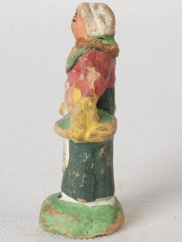 Artisanal Colorful Painted Santon Figure