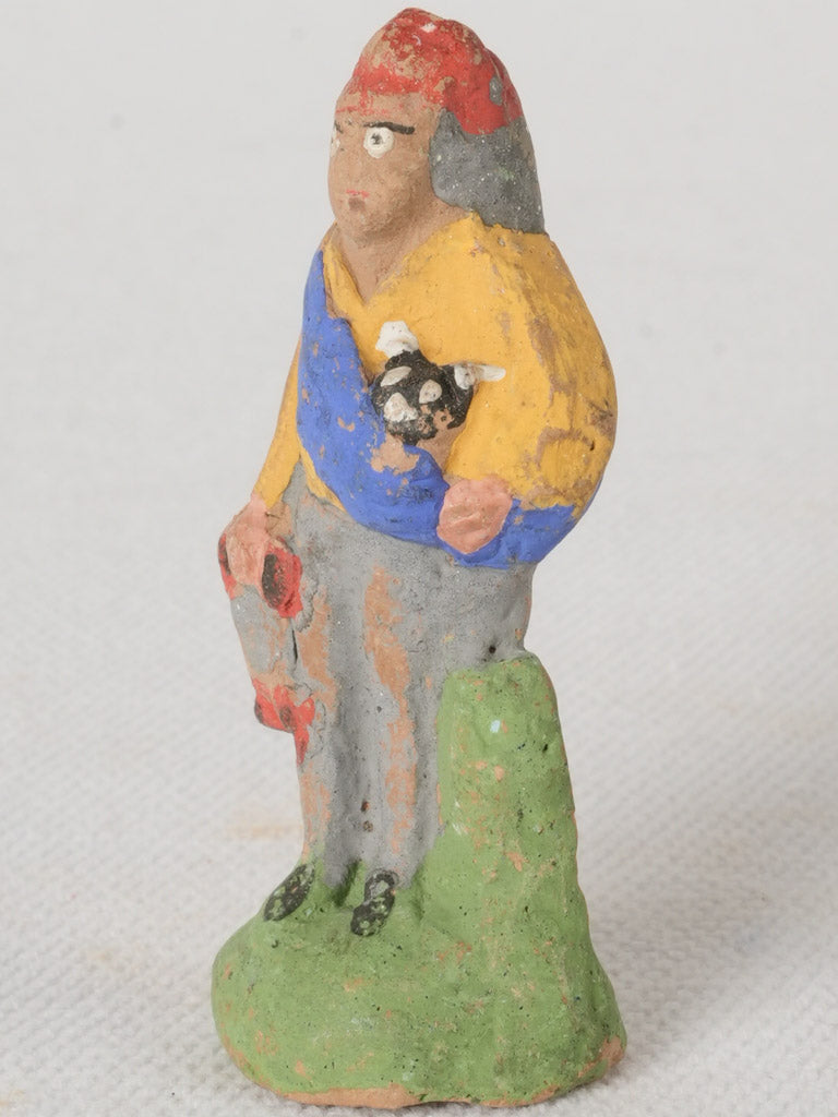 Vintage hand-painted villager statue