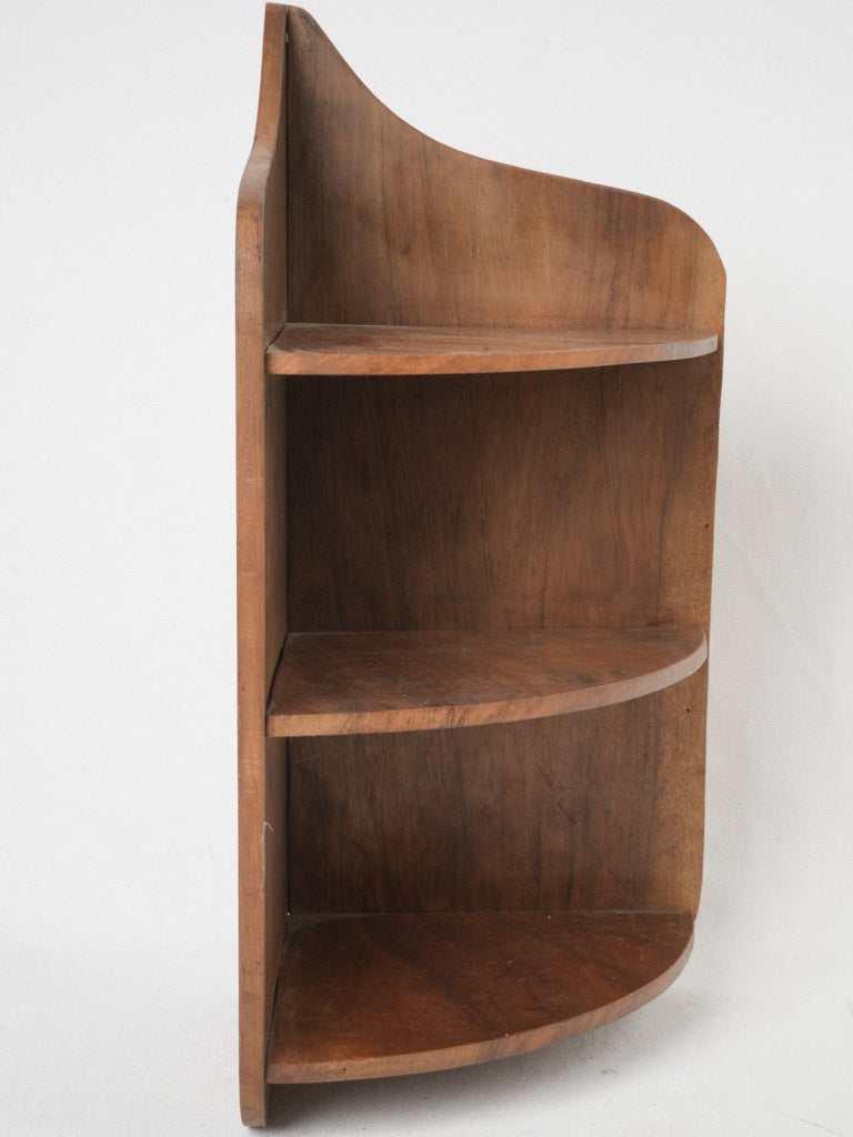 Rich hue walnut shelving