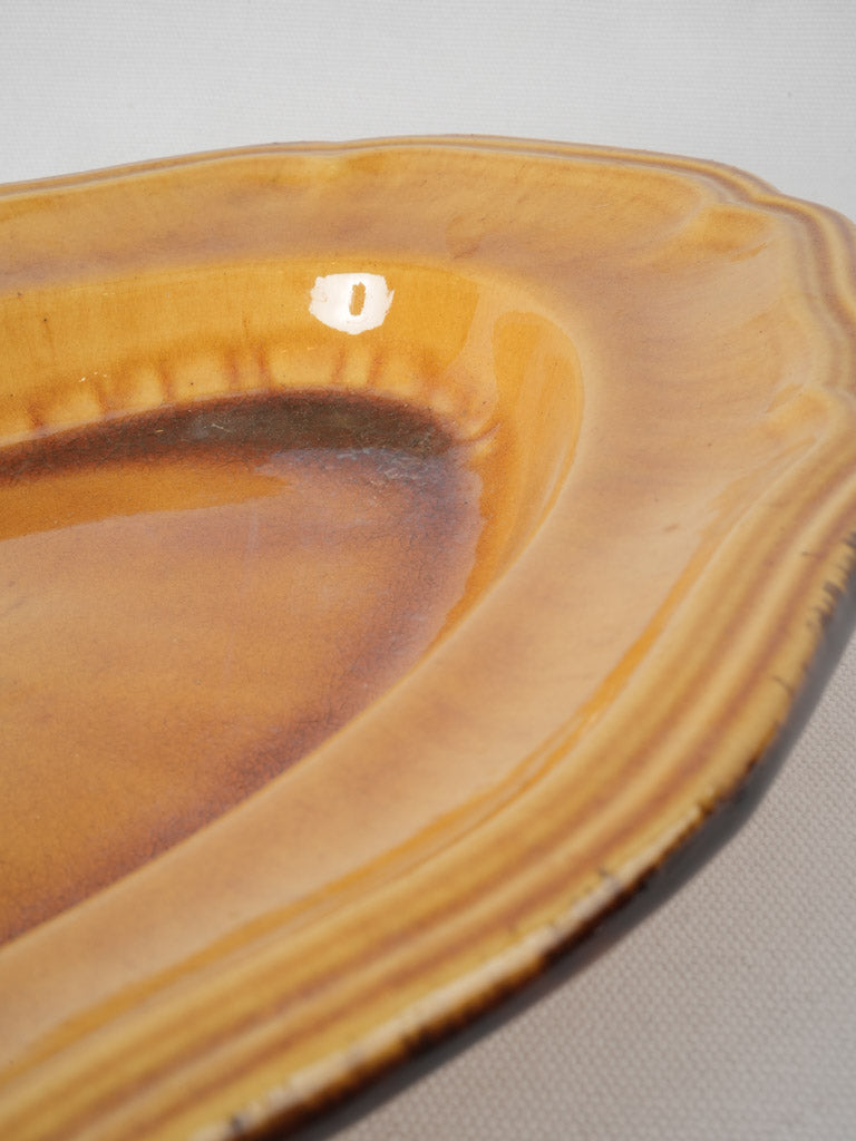 Provencal yellow-glazed serving dish antique