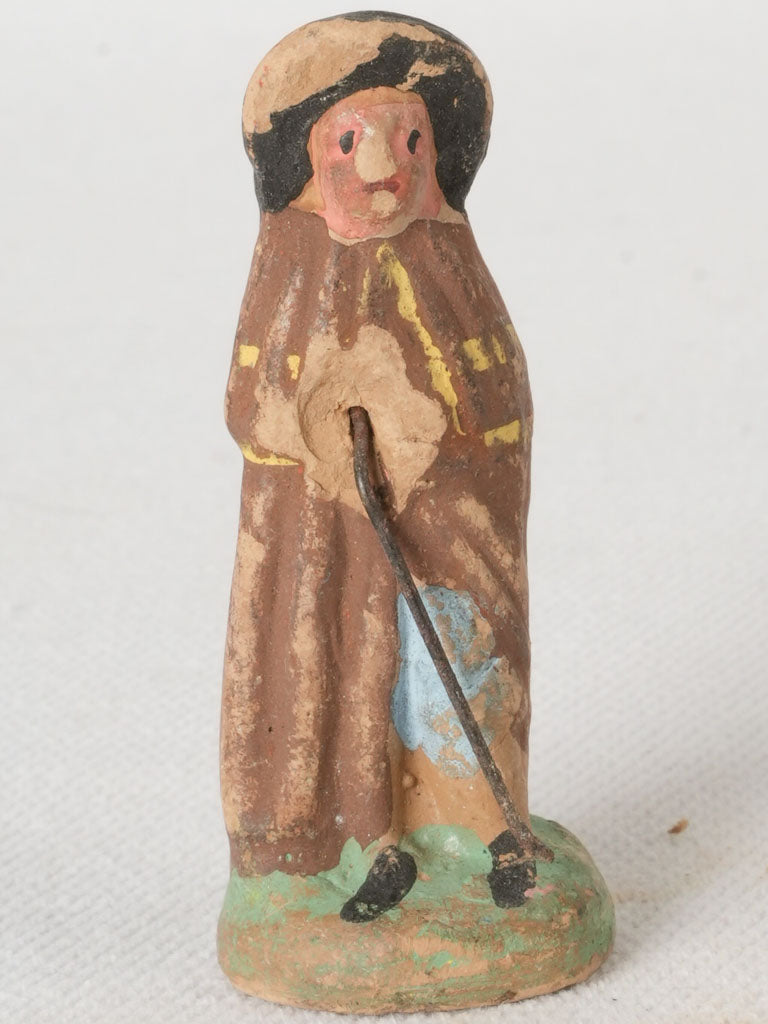 Antique terracotta shepherd figurine