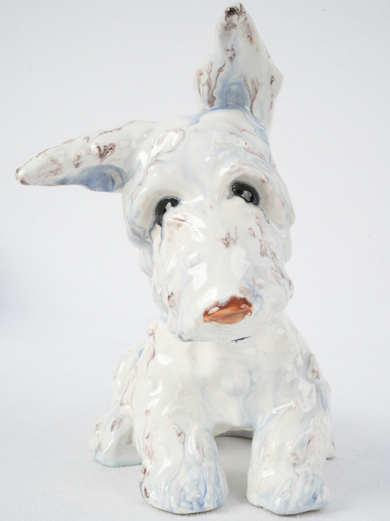 Antique Ceramic Vienna Terrier Sculpture