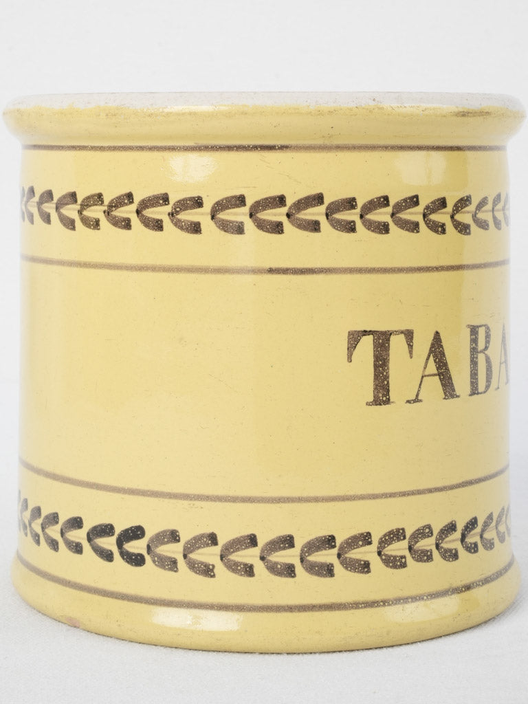 Traditional yellow antique Tabac pot