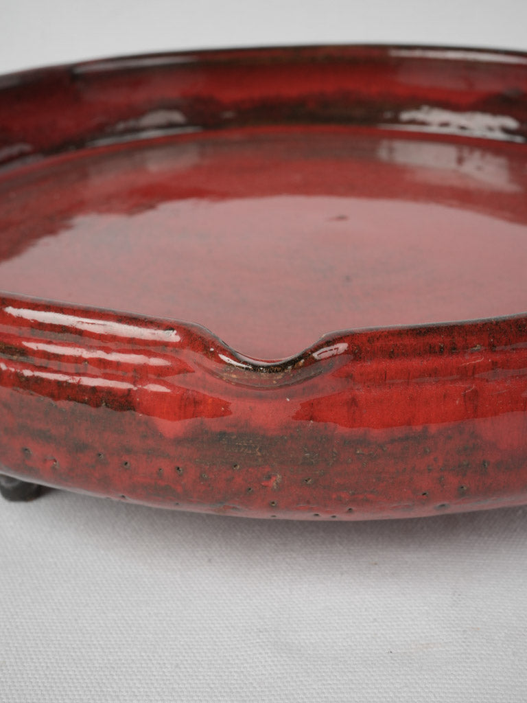 Exquisite red ceramic pan from Vallauris | Pair of large red ceramics - Gérard Hofmann (1917-1965) - 20½