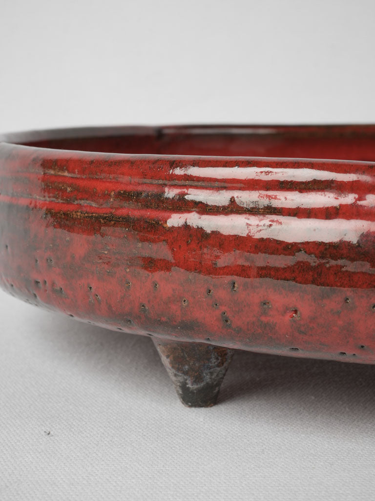 Worn Gérard Hofmann pottery tureen | Pair of large red ceramics - Gérard Hofmann (1917-1965) - 20½