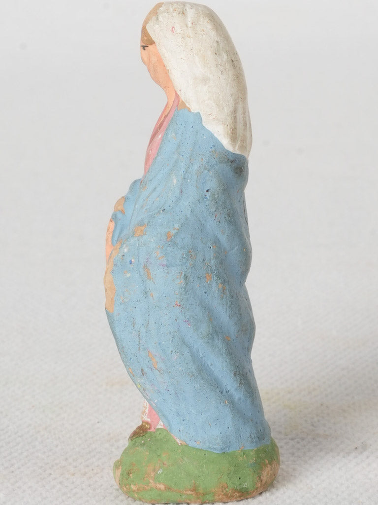 Hand-painted blue Virgin Mary statue