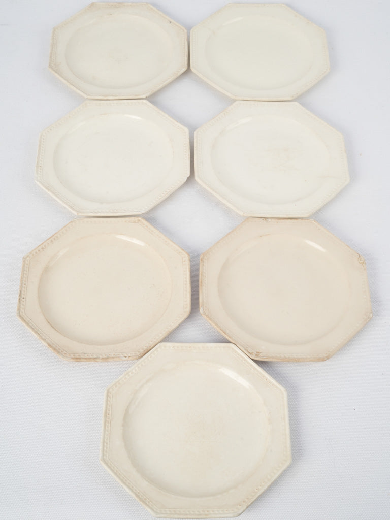 Lovely pearl-edged vintage pottery plates