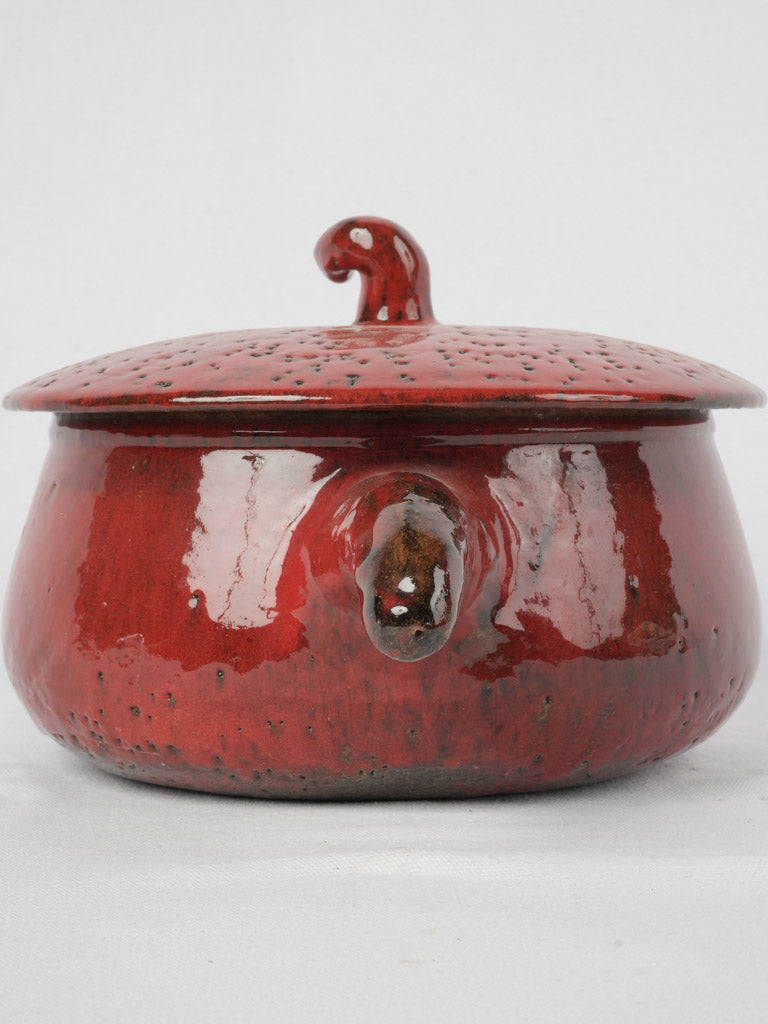 Aged Gérard Hofmann pottery Soupiere | Pair of large red ceramics - Gérard Hofmann (1917-1965) - 20½