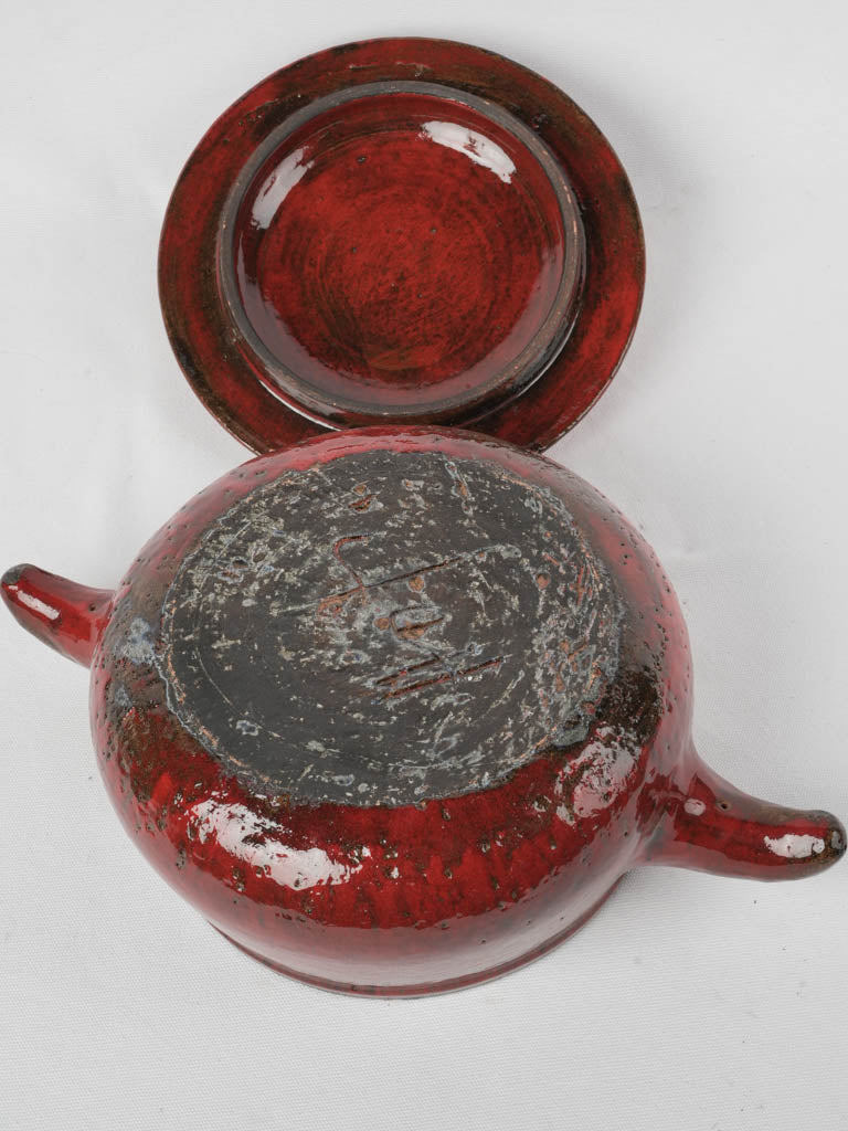 Vintage Gérard Hofmann pottery Soupiere | Pair of large red ceramics - Gérard Hofmann (1917-1965) - 20½