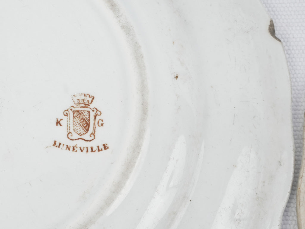 Elegant Aged Lunéville Flower-shaped Plates