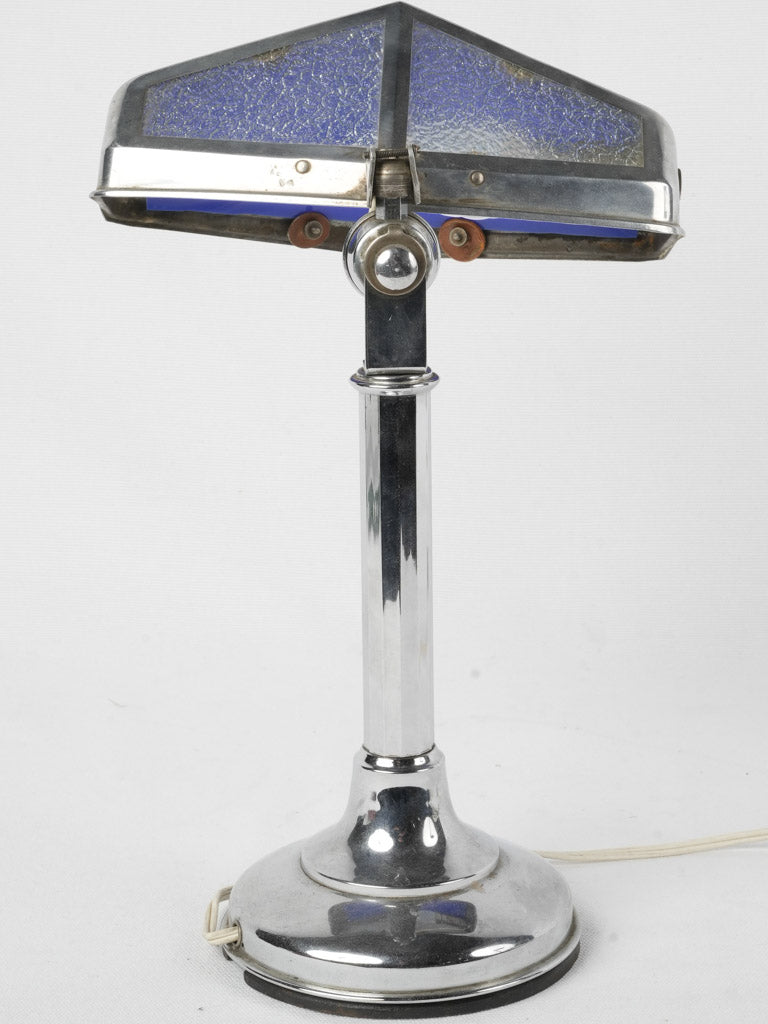 Stylish, aluminum Art Deco table lamp