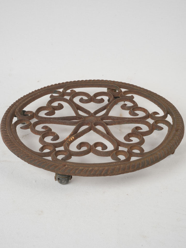 Antique French iron rolling stand  