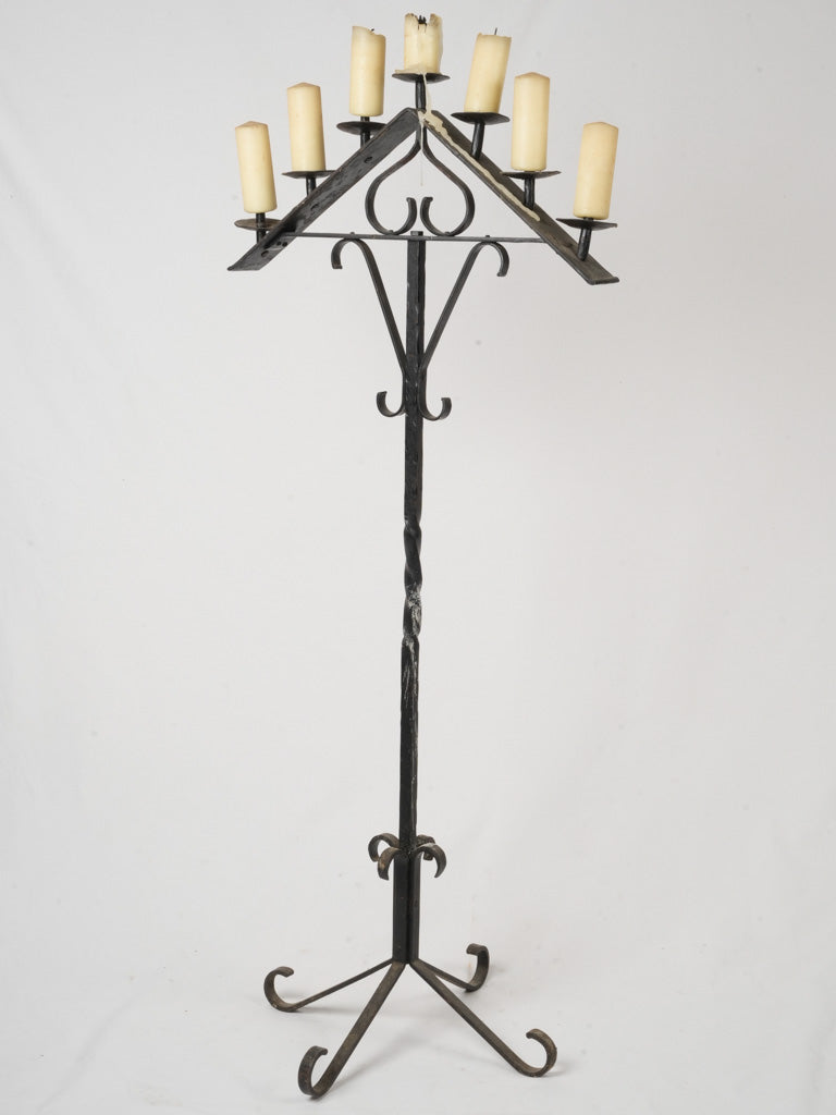 Vintage French wrought iron candelabrum