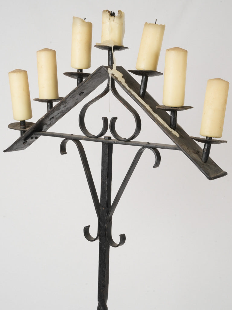 Handcrafted brutalist style candelabrum