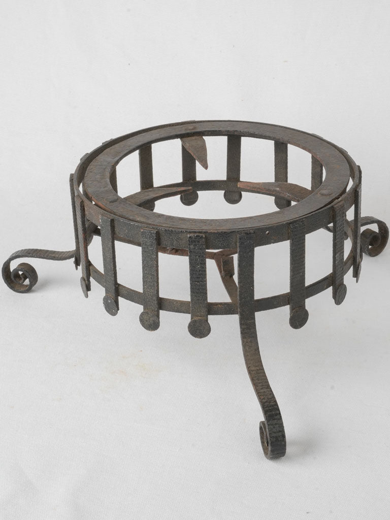 Authentic vintage wrought iron fondue stand  