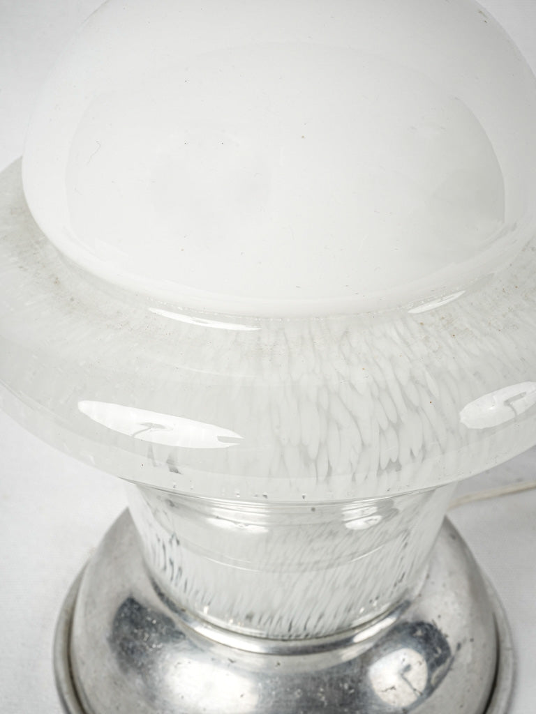 Mottled clear Murano glass lamp